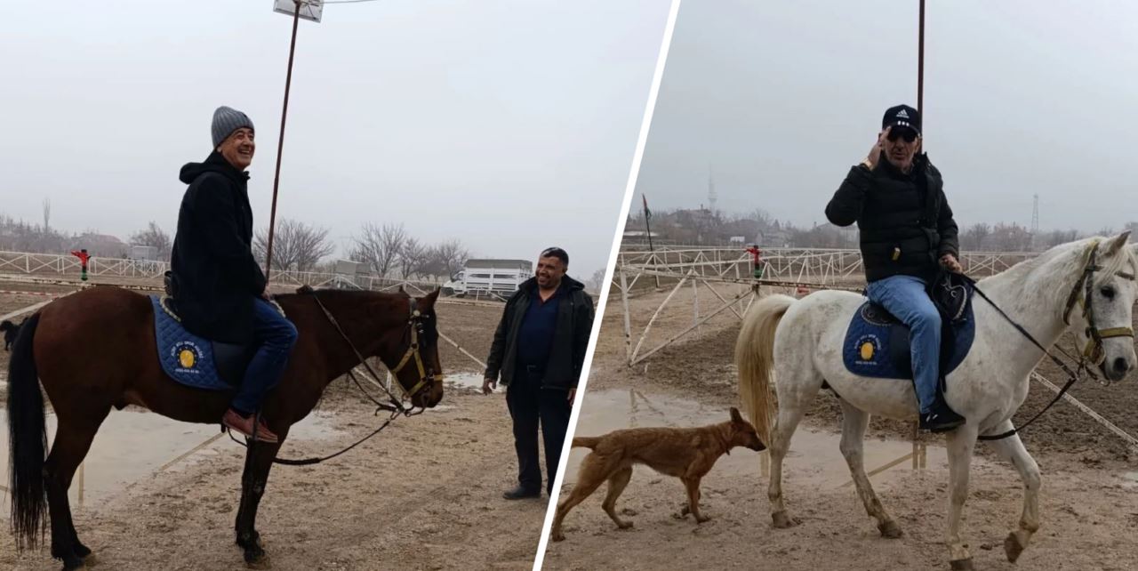 Huzurevi sakinleri at bindi