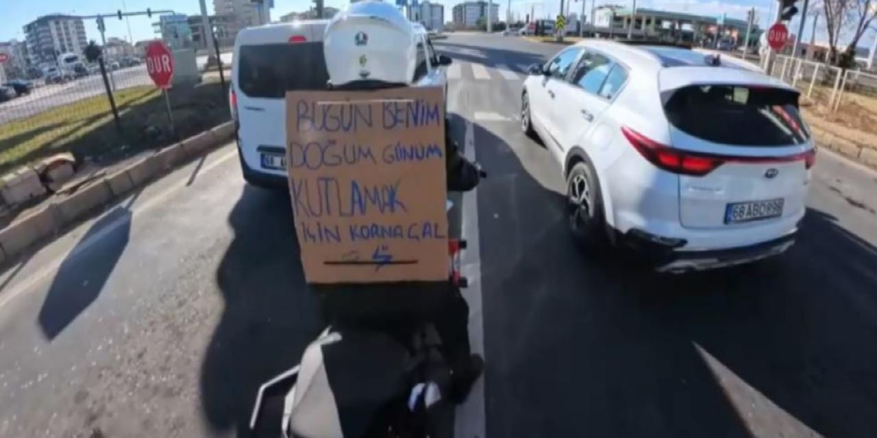 Doğum günü sürprizi: Korna çalan mesaj