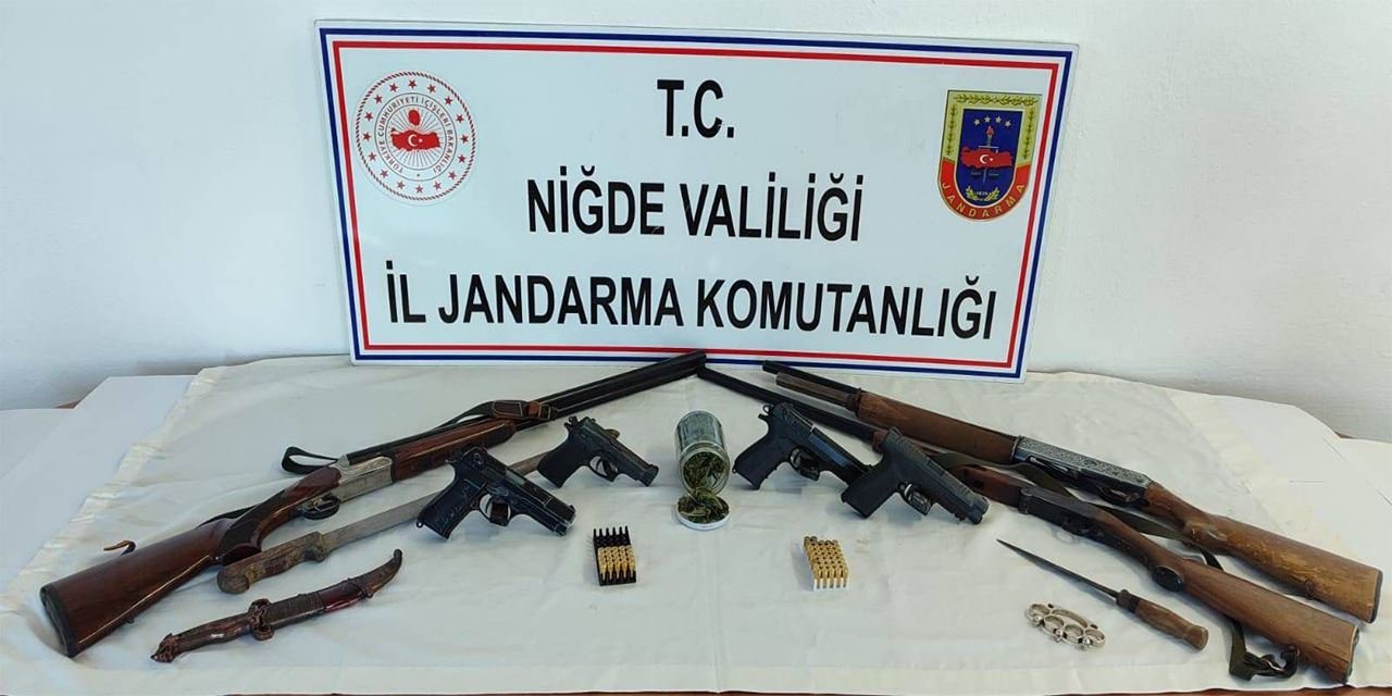 Niğde'de jandarmadan şok uyuşturucu ve silah baskını