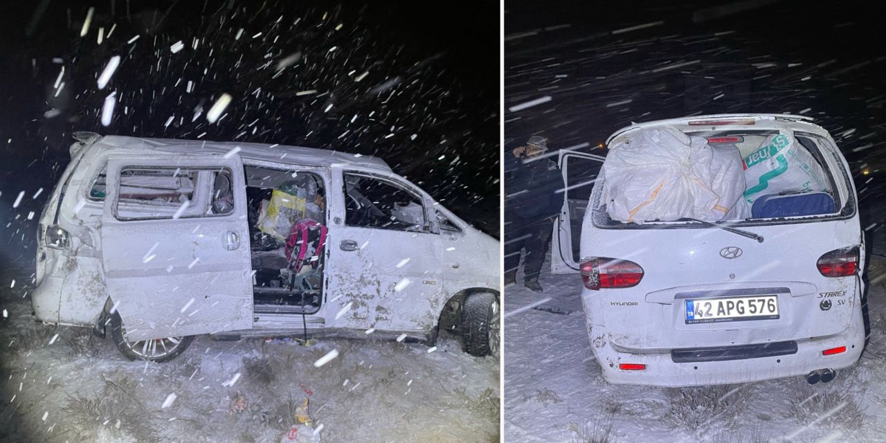 Kar ve buzlama Konya’da kazaya neden oldu 4 kişi yaralandı