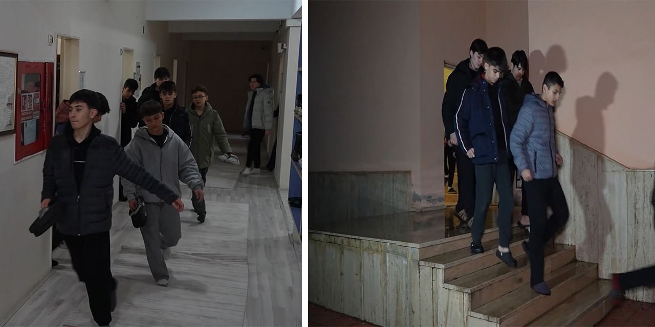 Pansiyonlu okullarda eş zamanlı yangın tatbikatı yapıldı