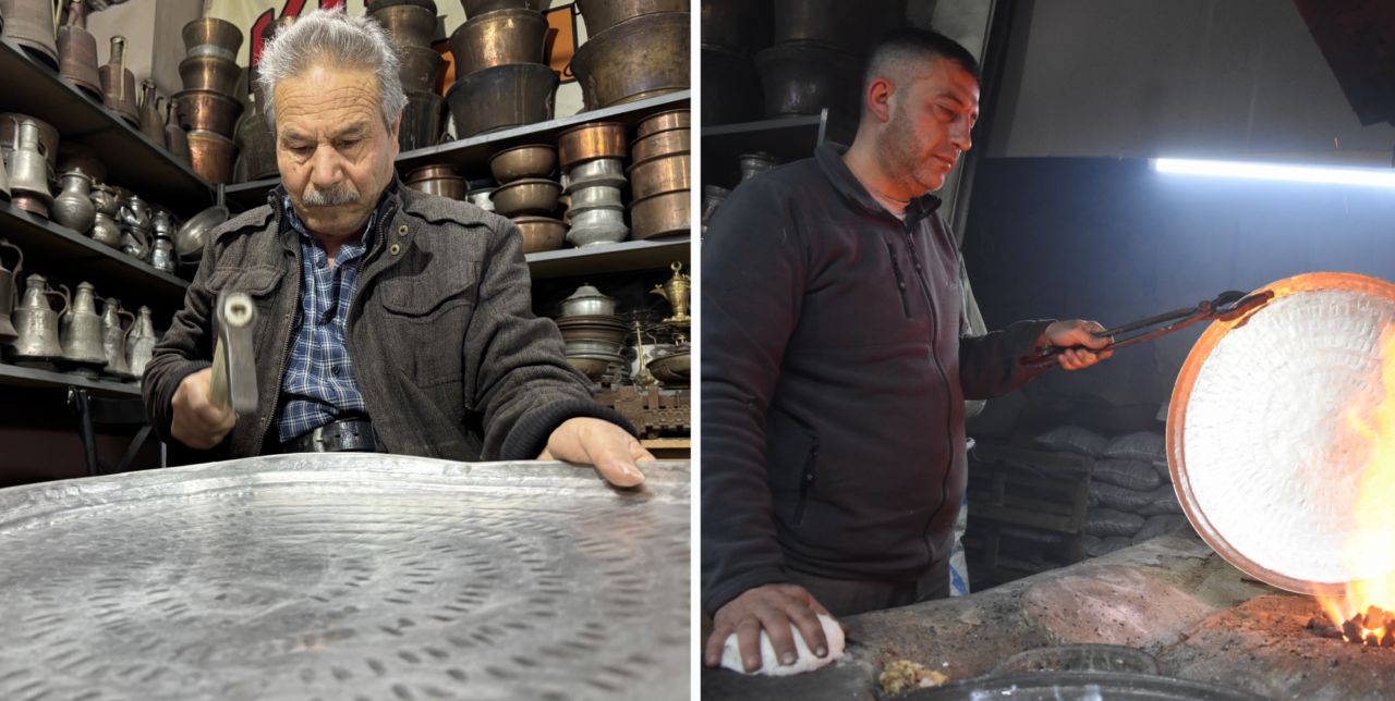 Kalaycı Yusuf Usta, mesleğini vefat eden ortağının oğluna öğretiyor