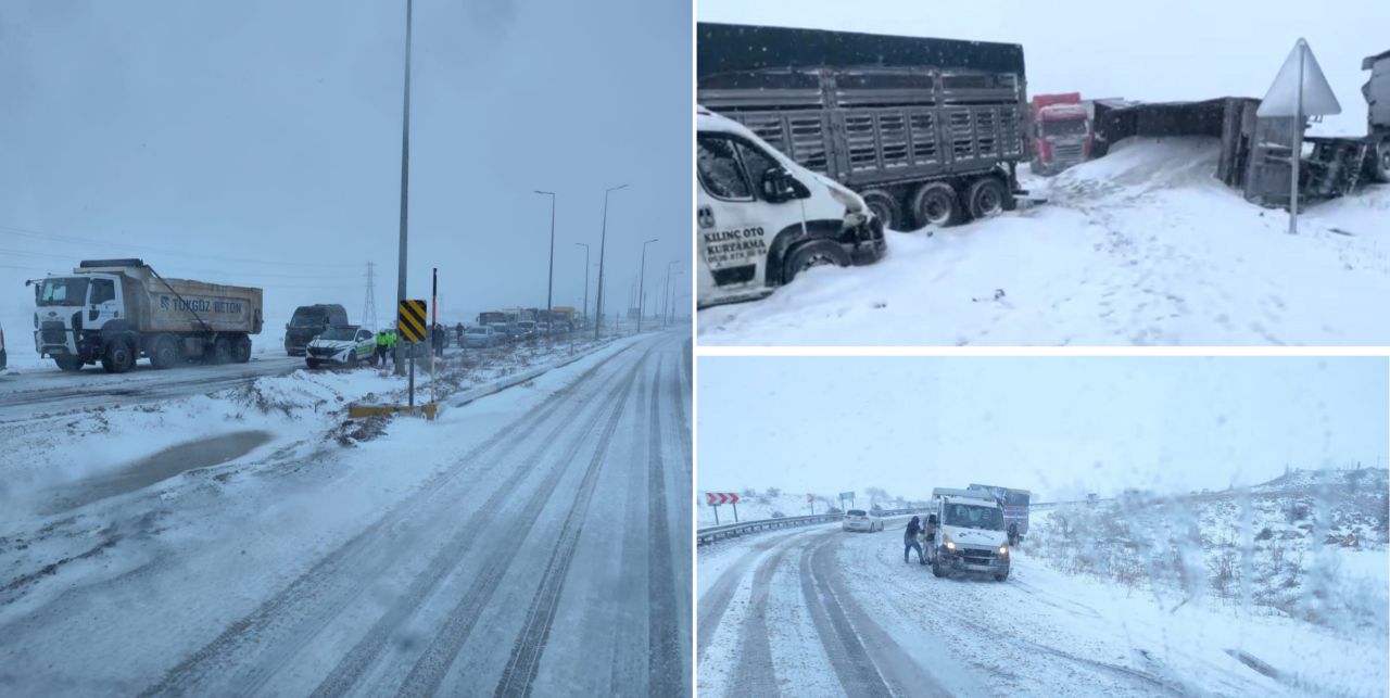 Kar yağdı; Kazalar peş peşe geldi