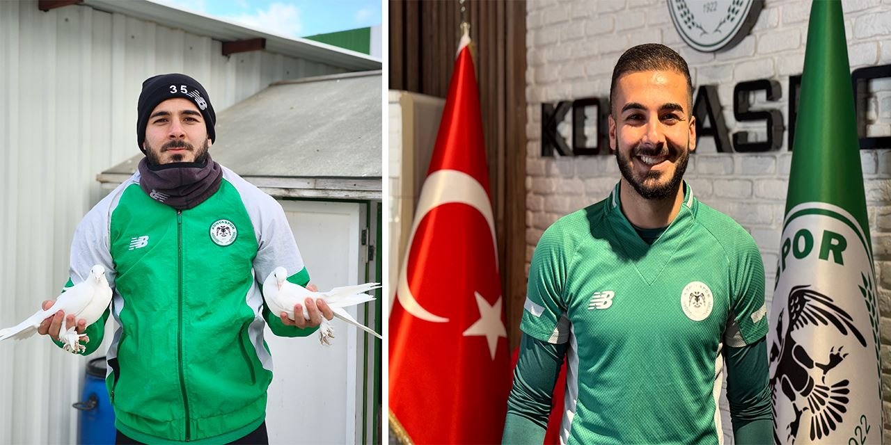 Konyasporlu Oğulcan, maç öncesi güvercinlerle stres atıyor