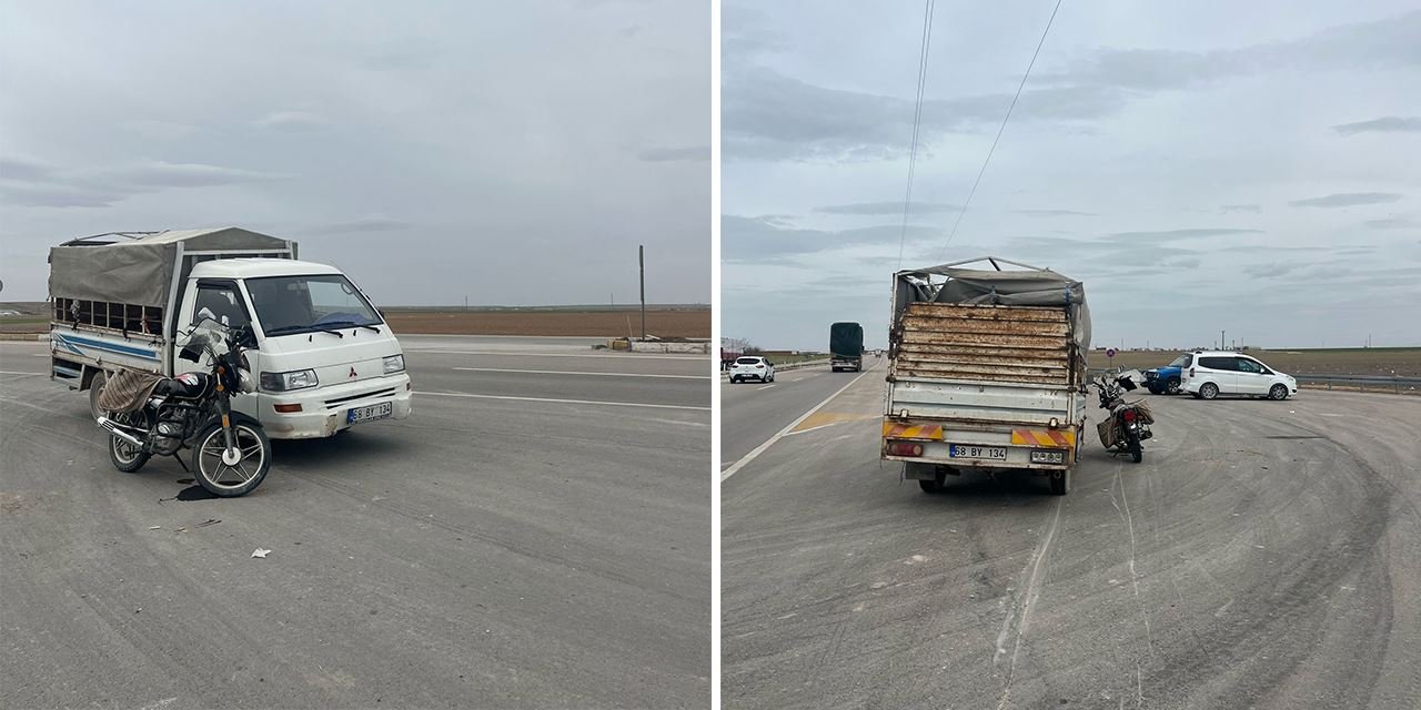 Aksaray'da motosiklet kamyonetle çarpıştı: 1 kişi yaralandı