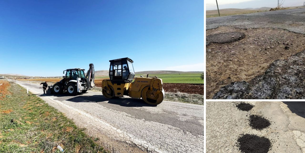 Bozuk yollar isyan ettirdi, Ilgın Belediyesi'nden geçici çözüm