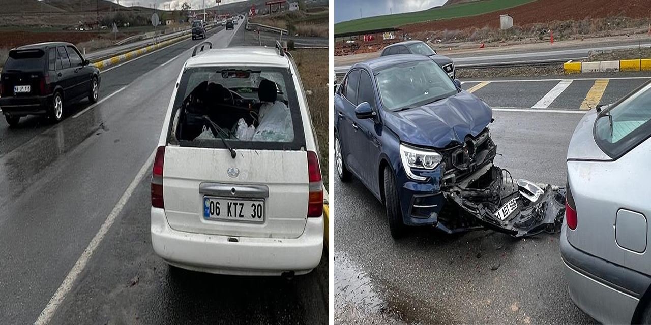 Yağış zincirleme kazaya neden oldu: 3 kişi yaralandı