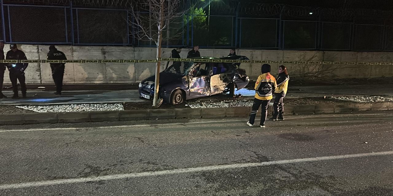 Seyir halindeki otomobil ağaca çarptı, Sürücüden acı haber geldi