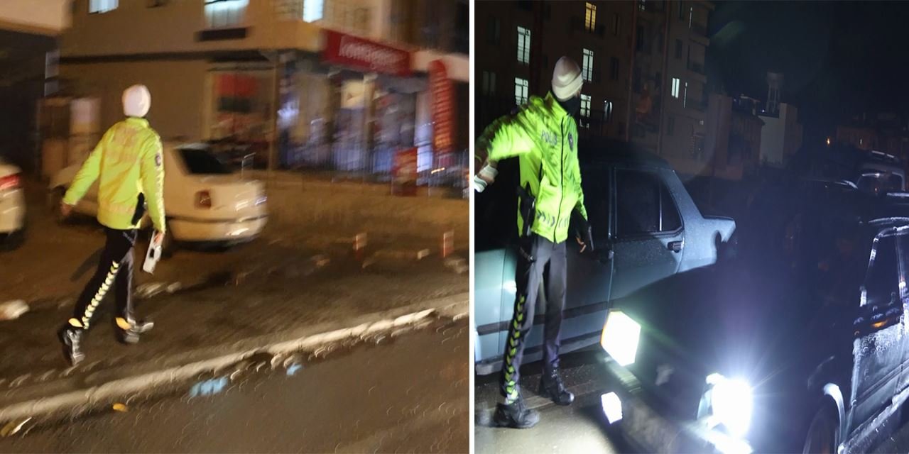 Polisin hızlı refleksi: Kaçan aracın peşinden koşarak yakaladı
