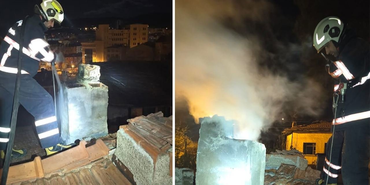 Çankırı'da korkutan baca yangını panik yarattı