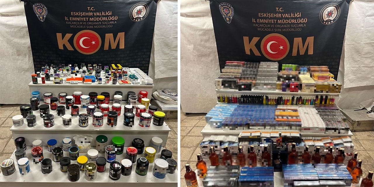 Eskişehir’de 500 bin TL değerinde kaçak sigara ve ürünleri ele geçirildi