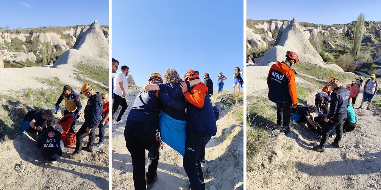 Kapadokya’da yaralanan İspanyol turist kurtarıldı