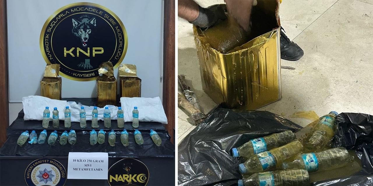 Bal tenekelerine gizlenmiş 10 kilo sıvı uyuşturucu yakalandı
