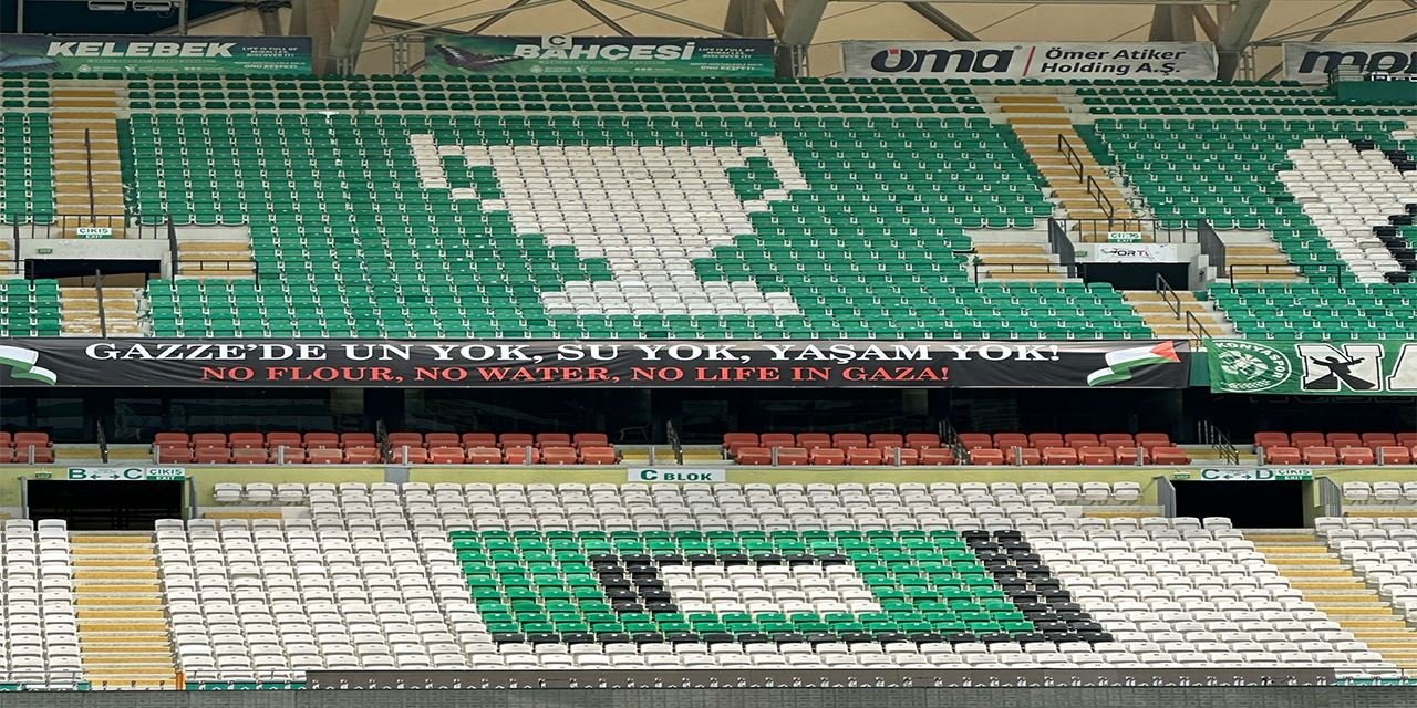 Konyaspor maçında Gazze için sessiz çığlık