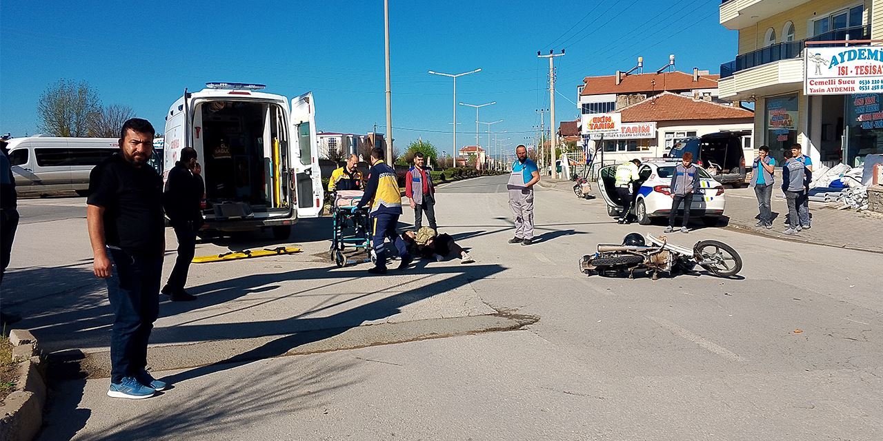 Sanayi yolunda kaza: Motosiklet sürücüsü yaralandı