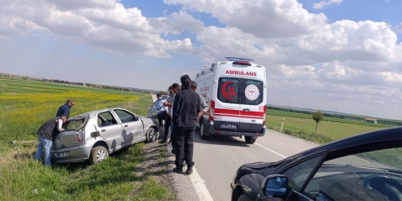 Kulu’da otomobil takla attı: 1 kişi yaralandı