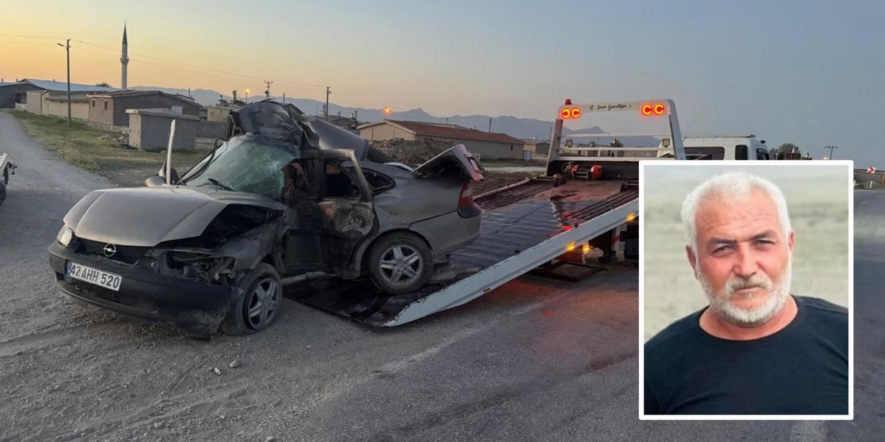 Konya’da feci kaza; Direğe çarpan otomobilin sürücüsü hayatını kaybetti