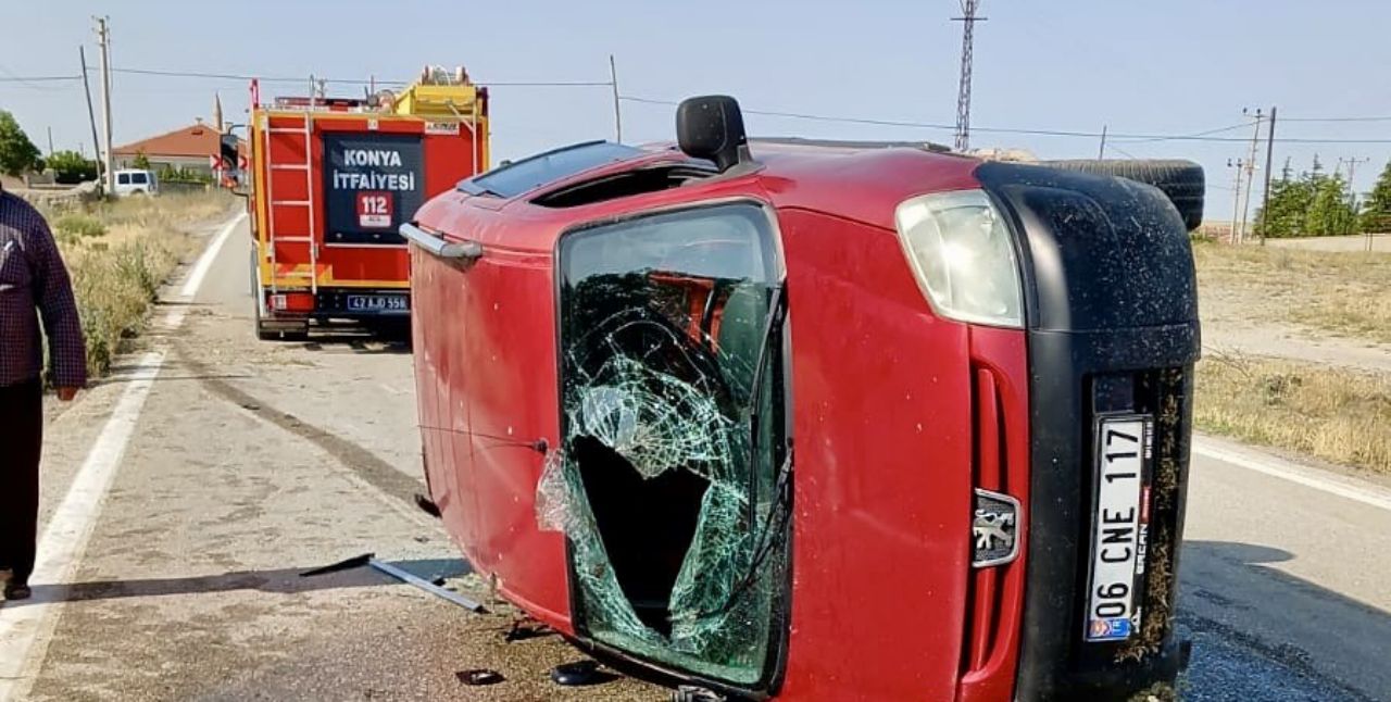 Kulu’da otomobil devrildi: 4 kişi yaralandı