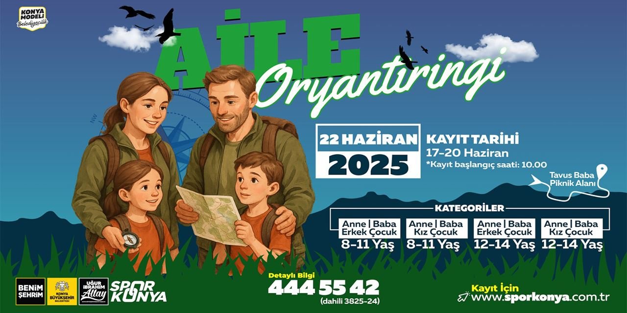 Ailece doğada yarışma zamanı: Konya’da oryantiring etkinliği