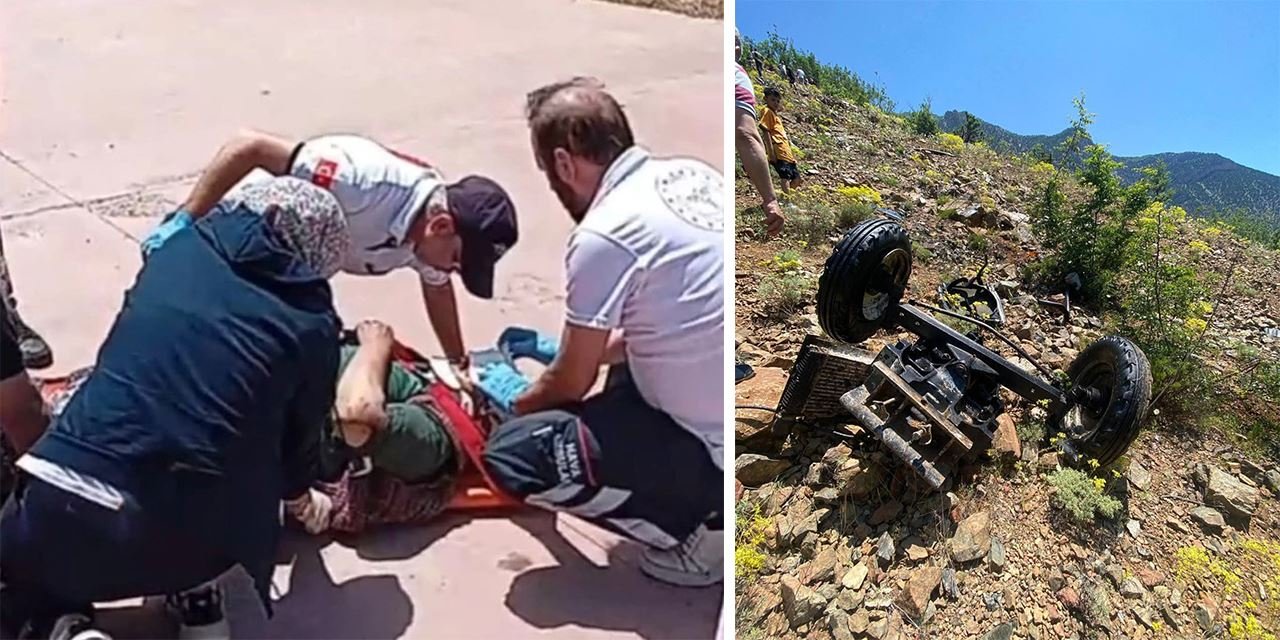 Yayla yolunda kaza: Traktör uçuruma yuvarlandı, 8 kişi yaralandı