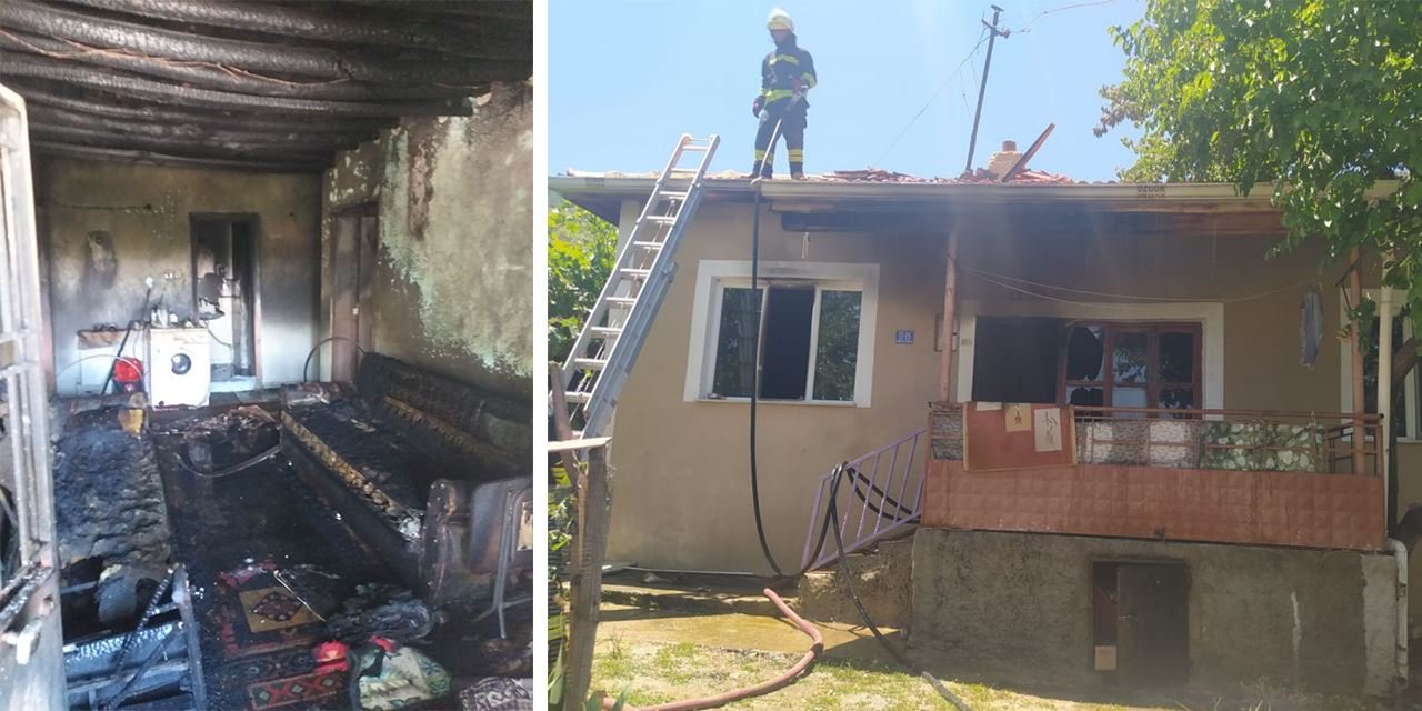 Ev alev alev yandı, facia son anda önlendi