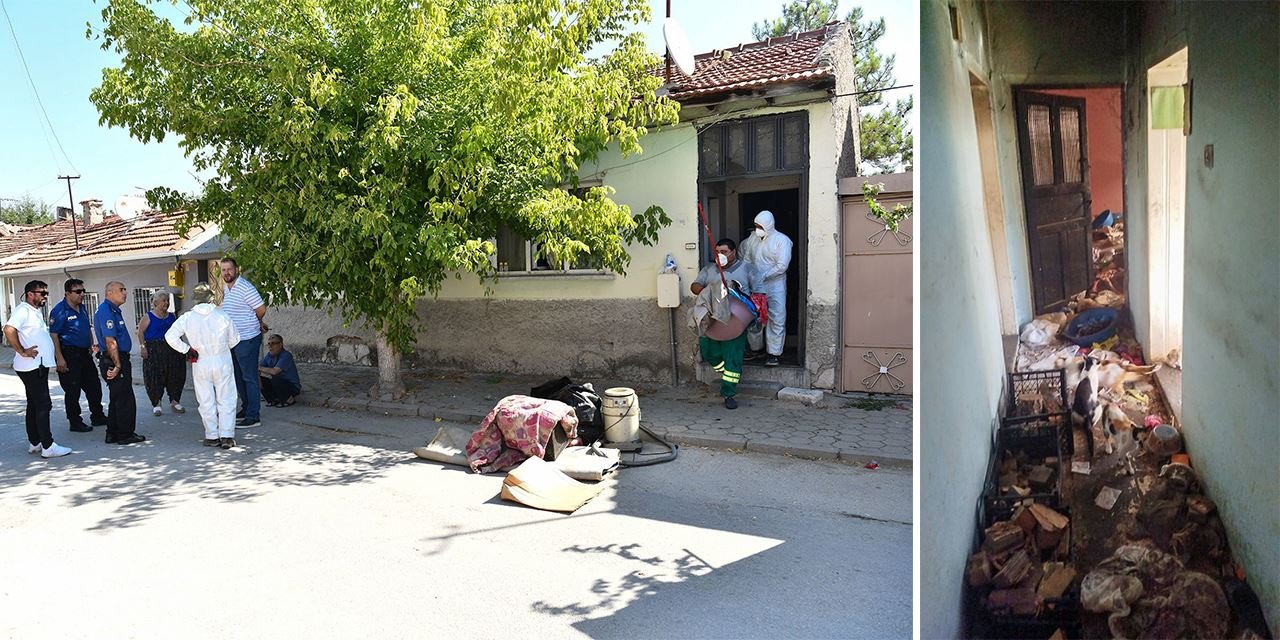 Çöpe dönen daireden tonlarca atık çıktı