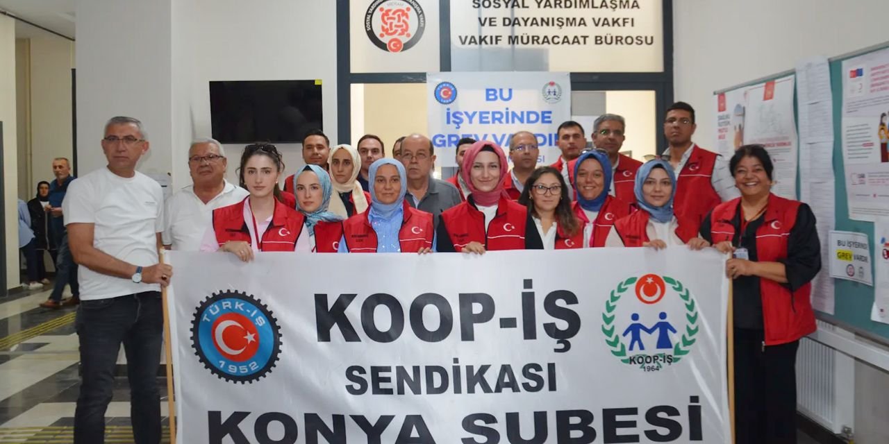 Koop-İş Konya’da grev başlattı: Bizi yok sayan protokolü tanımıyoruz!