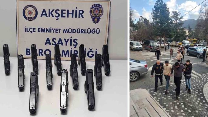 Akşehir'de silah kaçakçılığına büyük darbe: 6 tutuklama, 17 tabanca ele geçirildi