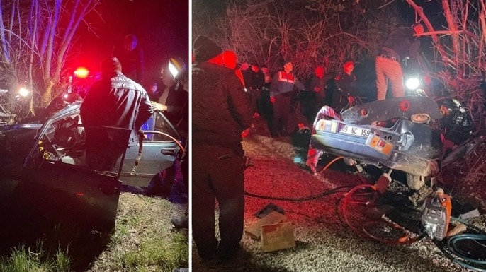 Antalya’da gece yarısı feci kaza: Araç ağaca çarptı, 3 kişi hayatını kaybetti