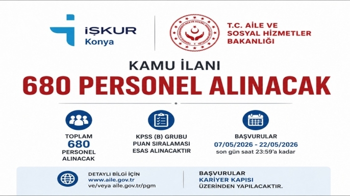 Kamuya girmek isteyenler dikkat! 680 personel alınacak