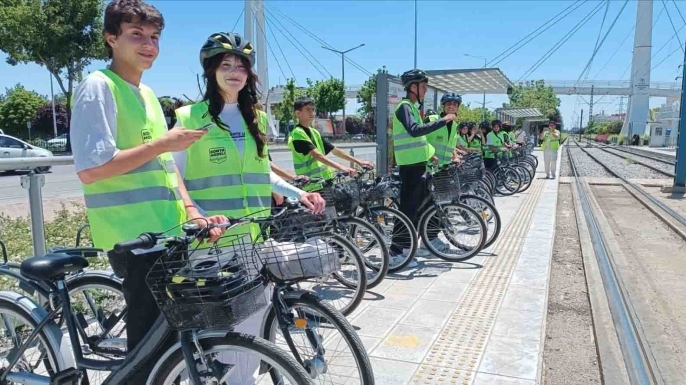 Sarayönü’nde öğrencilere “Bisikletli Tramvay Etkinliği”