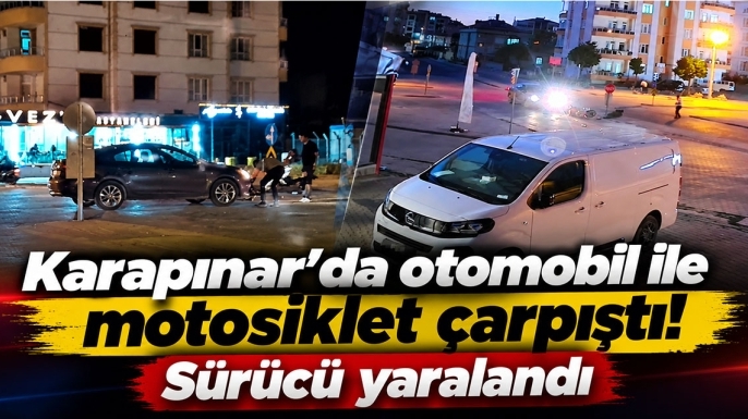 Karapınar'da otomobil ile motosiklet çarpıştı! Sürücü yaralandı
