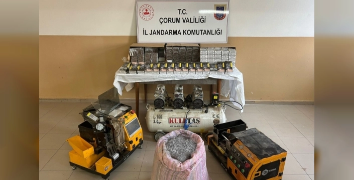 Alaca'da büyük kaçakçılık operasyonu: Binlerce makaron ele geçirildi