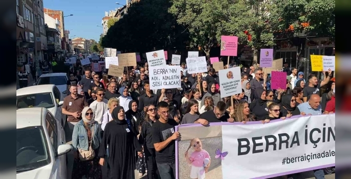 İnegöl'de 4 yaşındaki Berra için adalet yürüyüşü