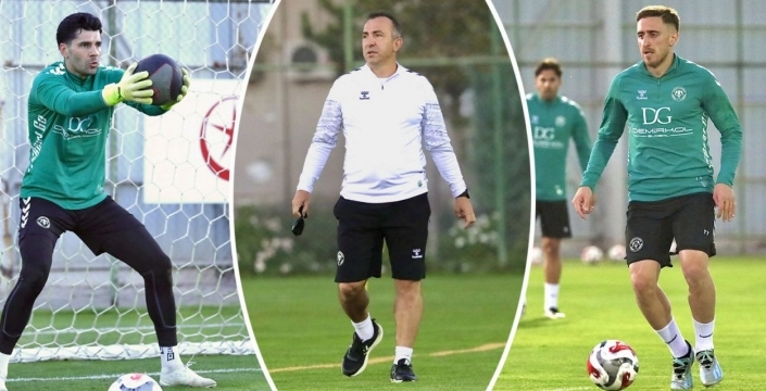Konyasporlu futbolcular taktik çalıştı