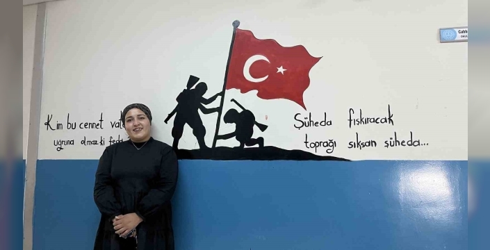 Okul duvarları Gülay Efiloğlu'nun resimleriyle hayat buldu