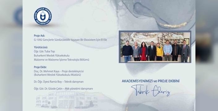 ADÜ’den gençlere sürdürülebilirlik projesi ile örnek adım