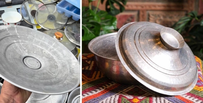 Bakır tencerelerdeki kapak çizgileri