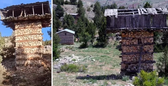 Bu kuleler, bal kovanlarını ayılardan korumak için