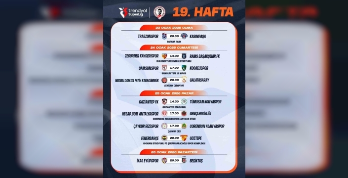 Süper Lig'de heyecan dorukta: 18 ve 19. hafta maç programı belli oldu!