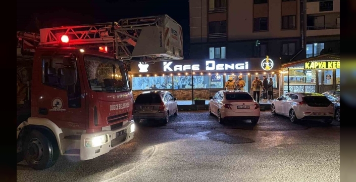 Düzce'deki kafenin mutfağında yangın paniği