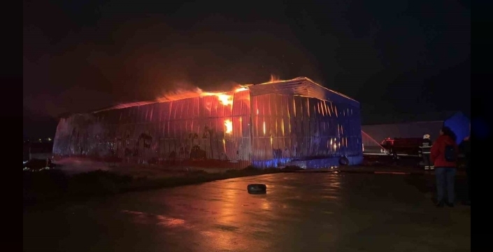 Osmaniye'deki karton fabrikasında yıldırım nedeniyle yangın çıktı