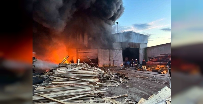 Edirne'deki kereste fabrikasında yangın kontrol altına alındı