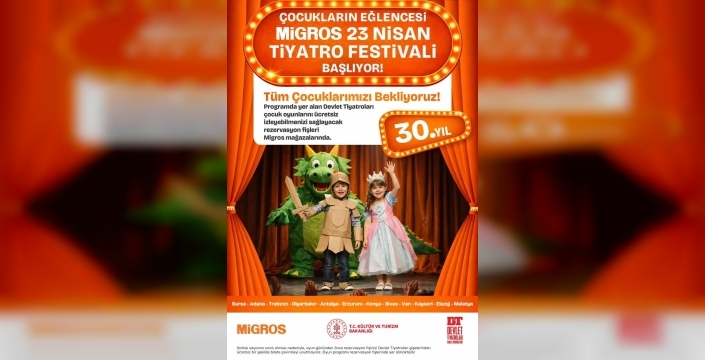 Migros'un 30. 23 Nisan Tiyatro Festivali, çocukları sahneyle buluşturuyor