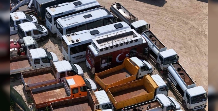 TMSF'nin el koyduğu araçlar havadan görüntülendi
