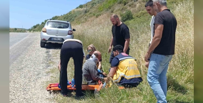 Antalya'da devrilen traktörden kabin sayesinde yaralı kurtuluş