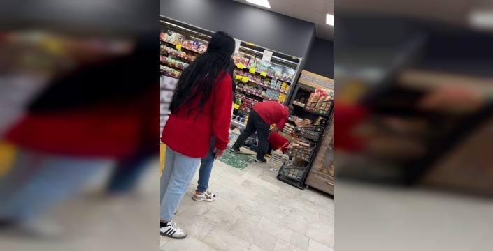 Hatay'da markete giren fare, panik yarattı