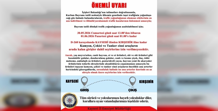 Tatil dönüşü kabus olmasın: Kayseri-Kırşehir yolunda büyük önlem