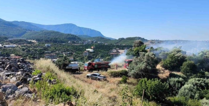 Alanya'da zirai alanda yangın: 1 dönüm zarar gördü