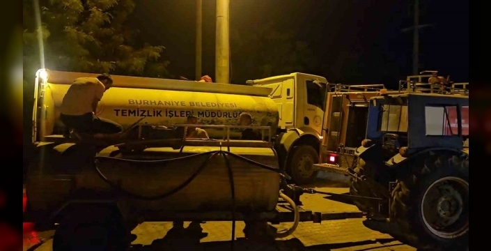 Burhaniye'de korkutan örtü yangını: Zeytinlikler tehlikede